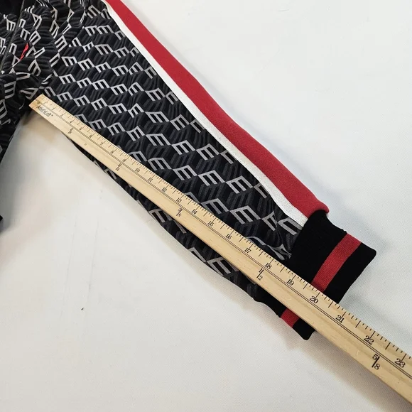 $650 MCM Women's Black Red Monogram MCM Logo Print Track Jacket Large - Picture 7 of 12